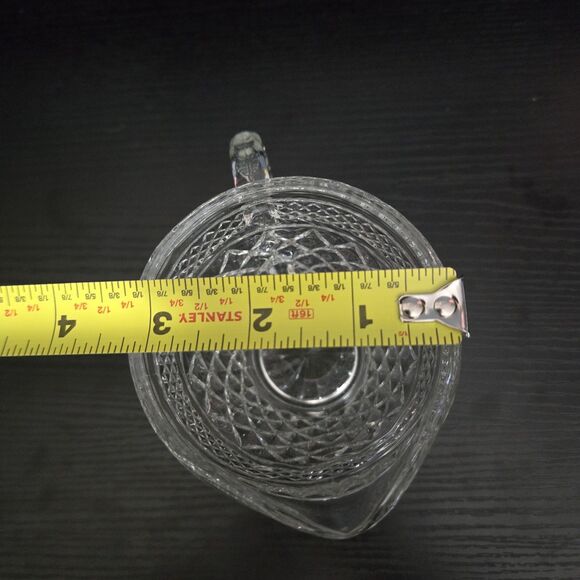 Vintage Anchor Hocking Wexford - Clear Glass Creamer - Diamond Pattern - 4" tall - Picture 7 of 7